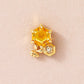 [GARDEN] 18K/10K Citrine Honeycomb & Bee Single Earring (Yellow Gold) - Product Image
