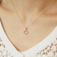 [GARDEN] 10K Rose Quartz Grace Rose Necklace Charm (Yellow Gold) - Model Image