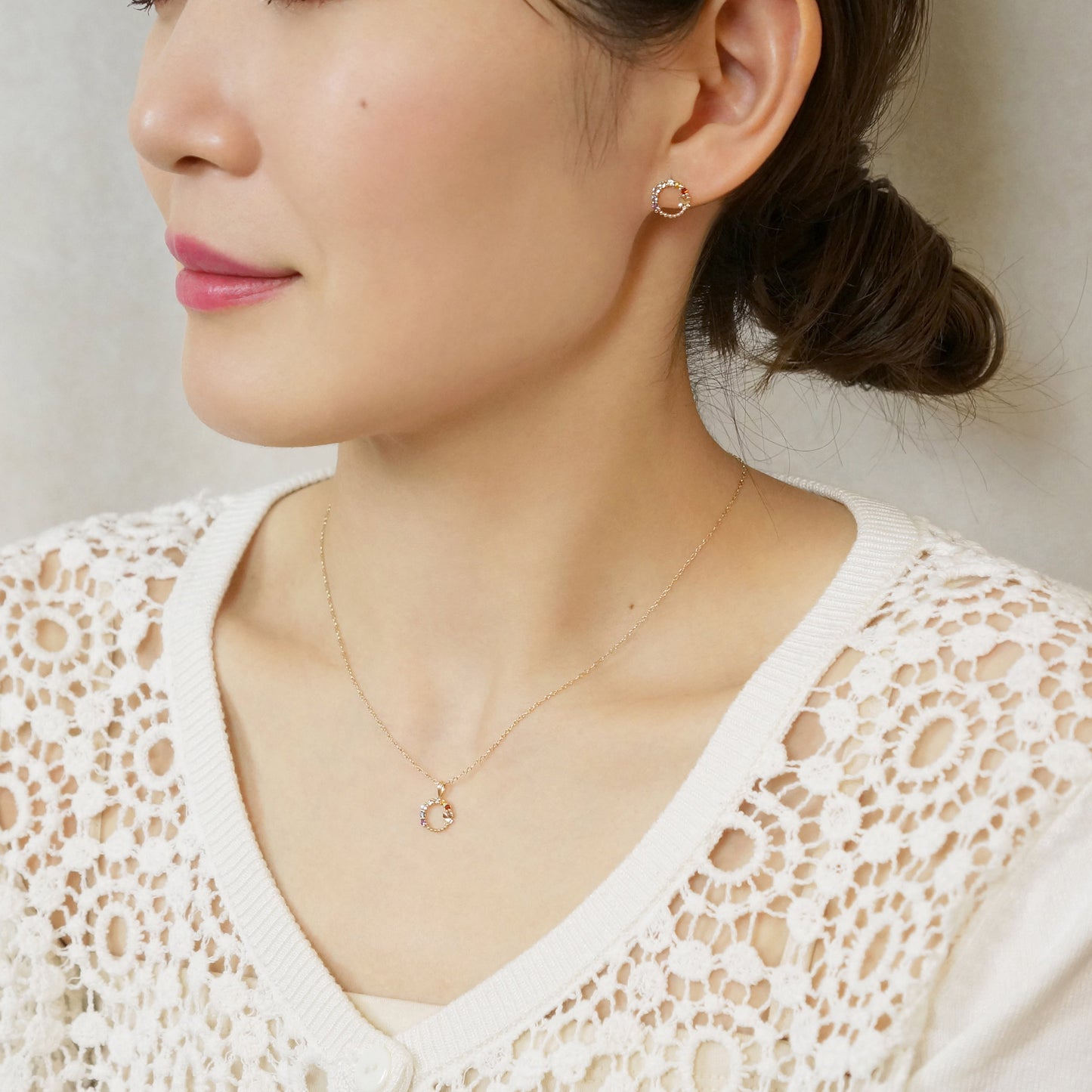 [GARDEN] 10K Ribbon Chain 40cm (Yellow Gold) - Model Image