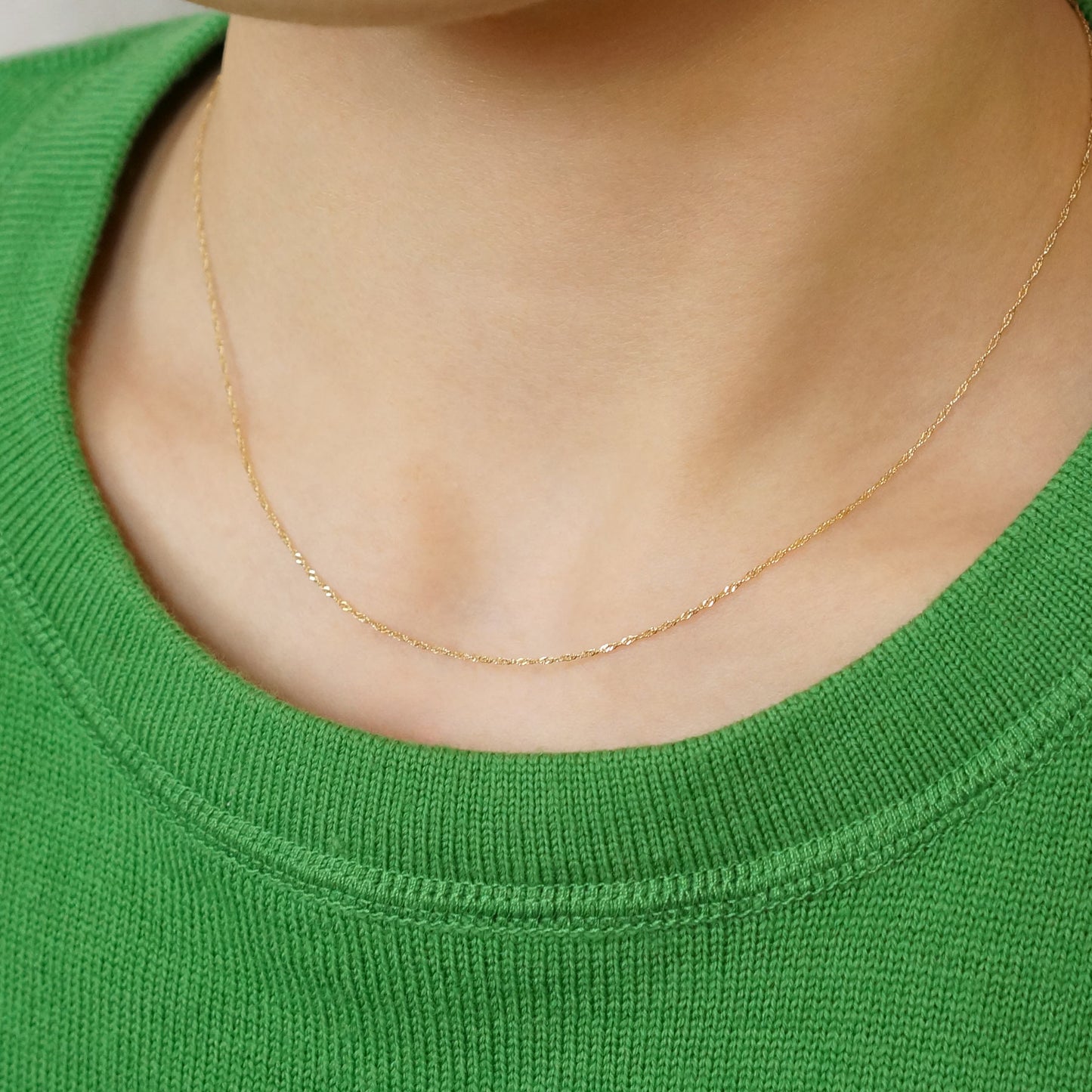 [GARDEN] 10K Screw Chain 40cm (Yellow Gold) - Model Image