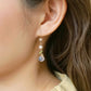 [Palette] 18K/10K Yellow Gold Milky Quartz Charm Set Earrings - Model Image