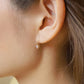 [Palette] 18K/10K Yellow Gold Milky Quartz Charm Set Earrings - Model Image