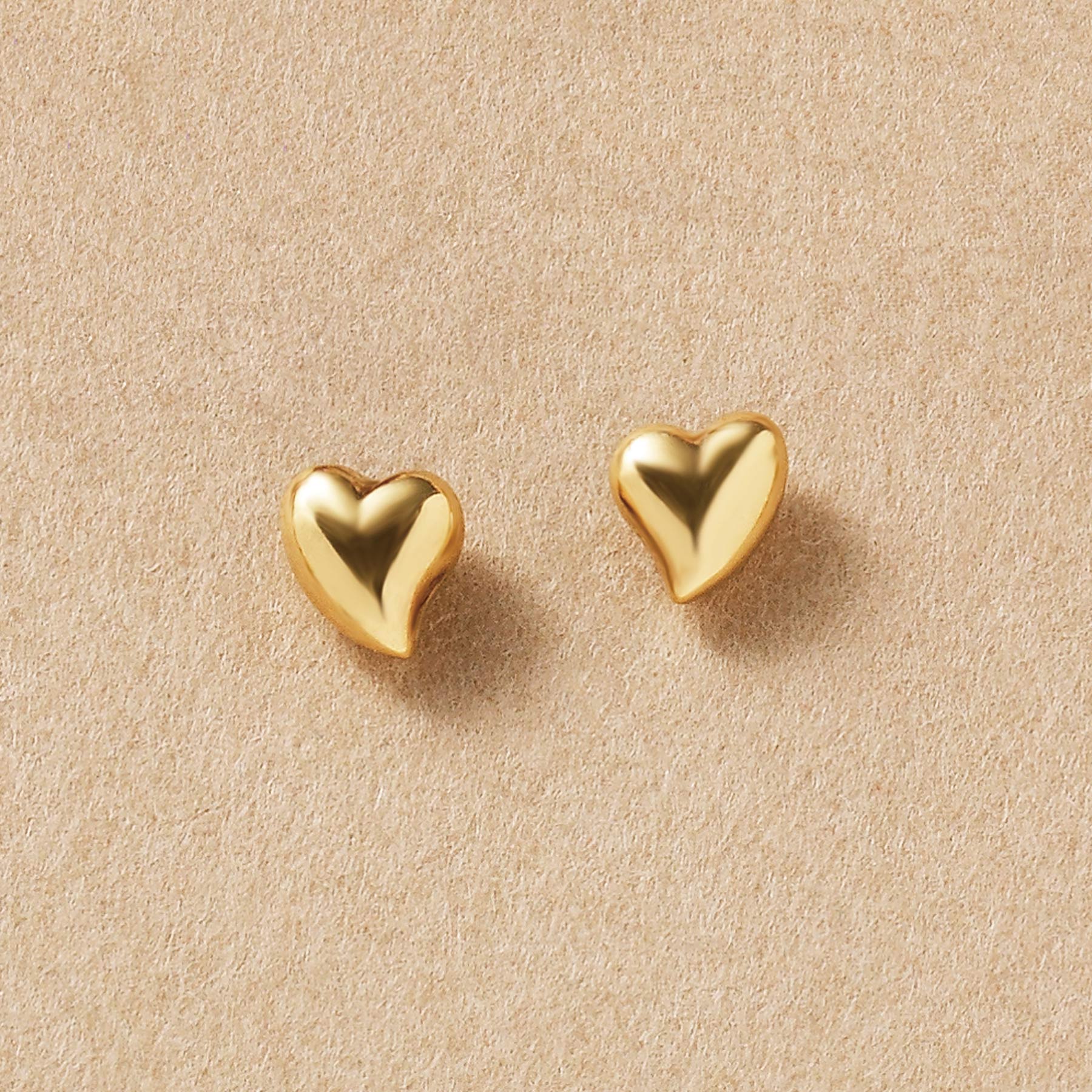 [Second Earrings] 18K Yellow Gold Heart Earrings - Product Image