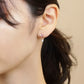 18K/10K Rose Gold Swaying Color Stone Earrings - Model Image