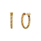 18K/10K Yellow Gold Cut Pipe Hoop Earrings - Product Image
