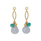 [Palette] 10K Yellow Gold Blue Chalcedony Twist Long Charms - Product Image