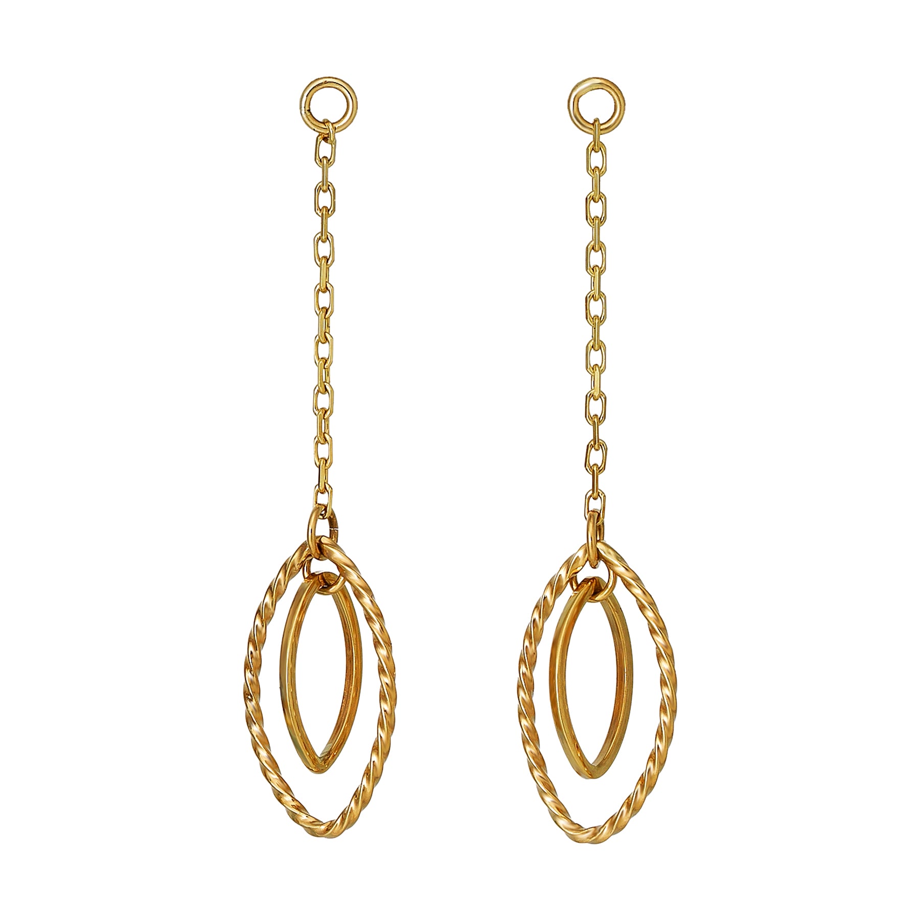 [Palette] 10K Yellow Gold Marquise Double Charms - Product Image