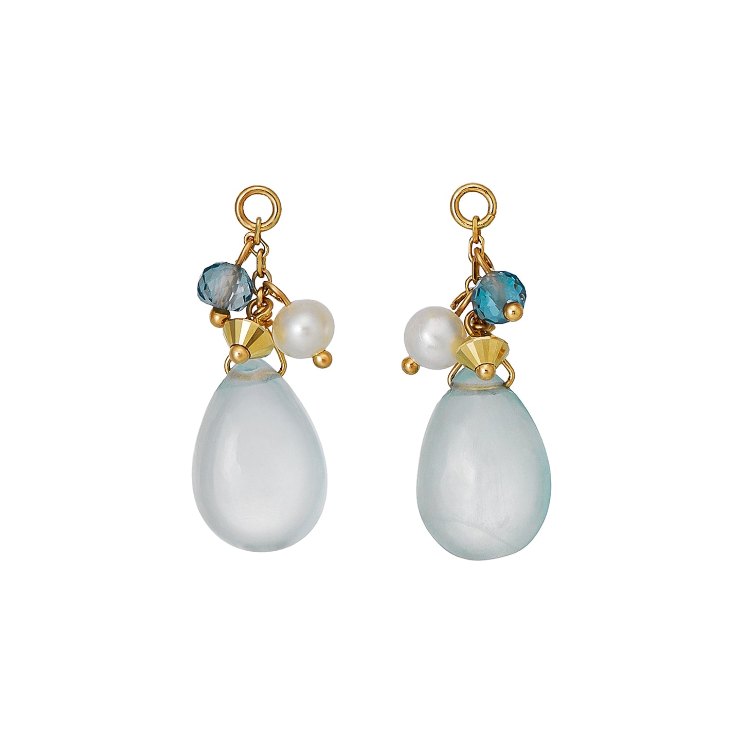 [Palette] 10K Yellow Gold Aquamarine Drop Charms - Product Image