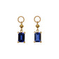 [Palette] 10K Yellow Gold Iolite Square Charms For Hoop Earrings - Product Image