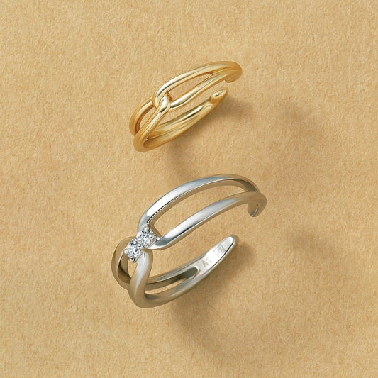 10K Gold / 925 Sterling Silver Infinity Ear Cuff Set - Product Image