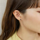 18K/10K Yellow Gold Black Shell Cat Stud Earrings - Model Image