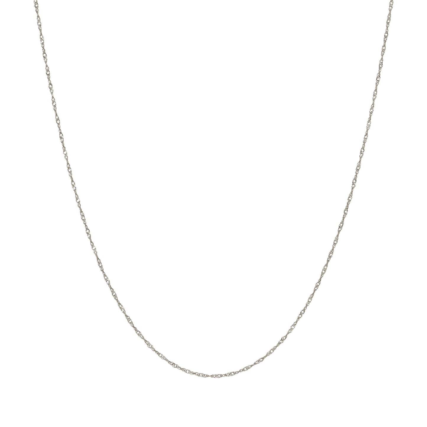 10K Screw Chain Necklace 50cm (White Gold) - Product Image