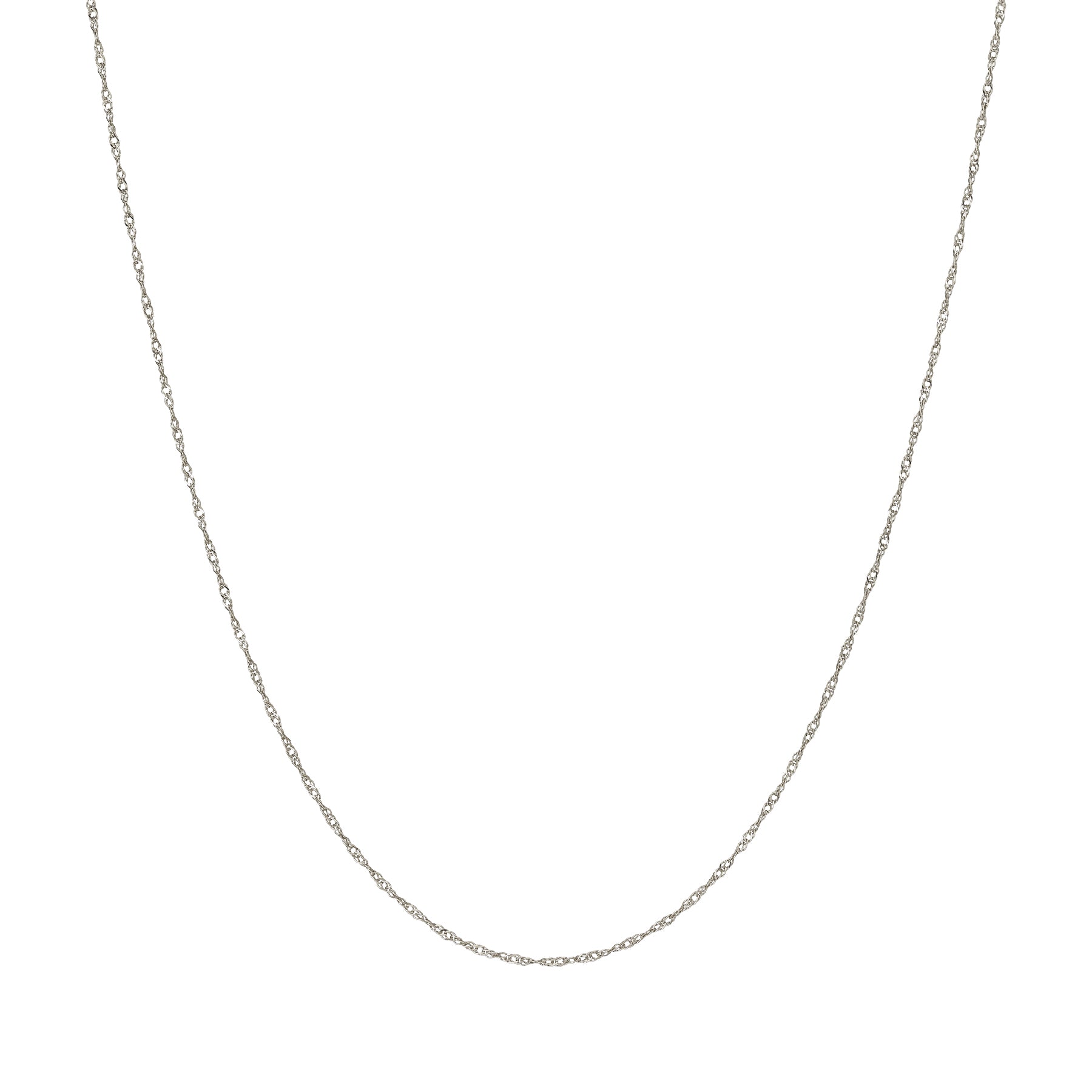 10K Screw Chain Necklace 50cm (White Gold) - Product Image