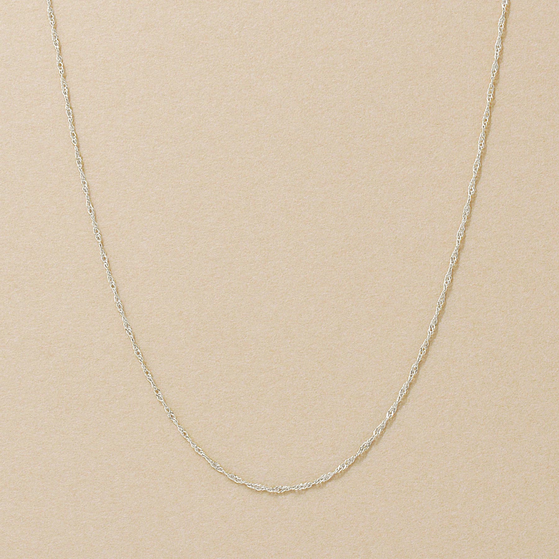 10K Screw Chain Necklace 50cm (White Gold) - Product Image