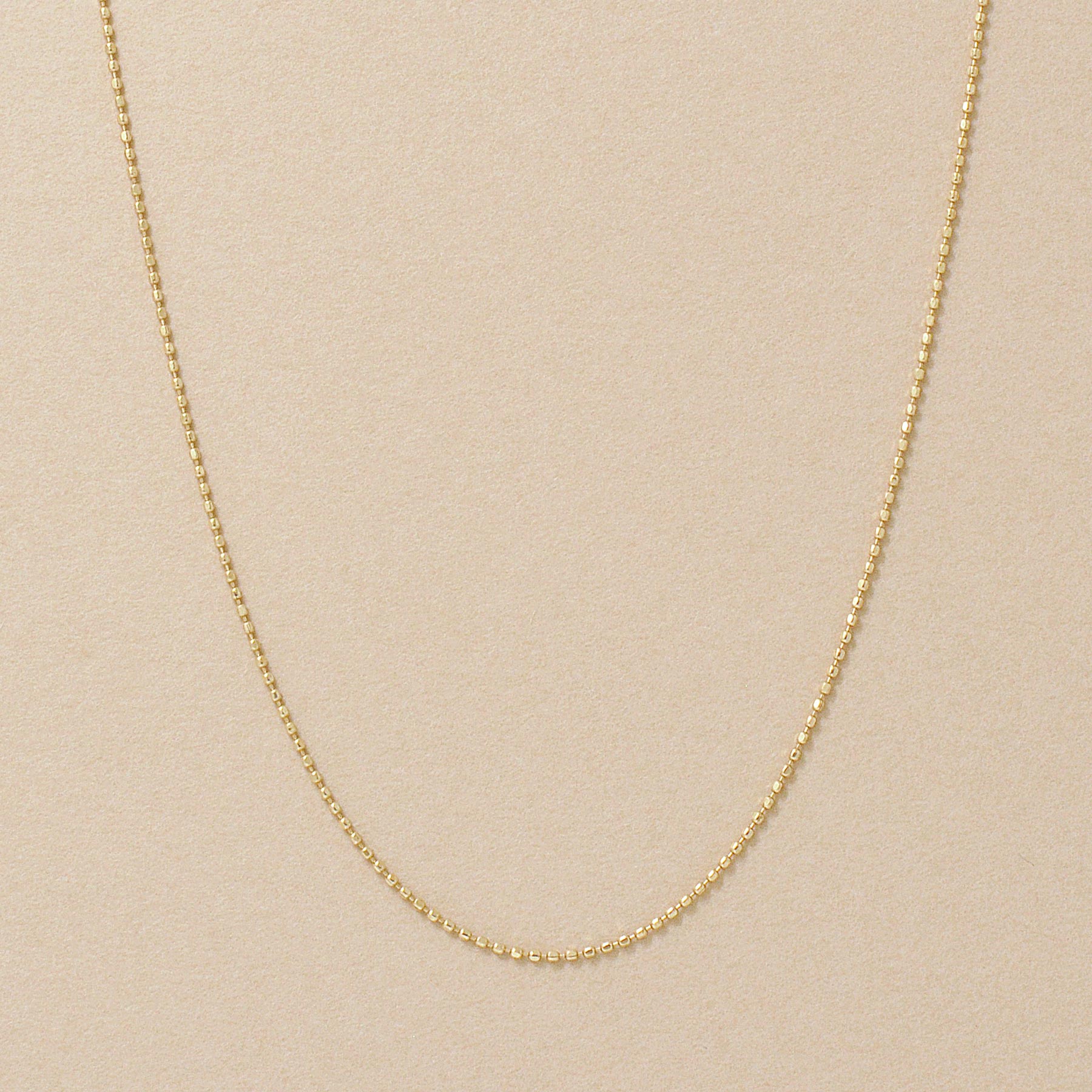 10K Cut Ball Chain Necklace 50cm (Yellow Gold) - Product Image