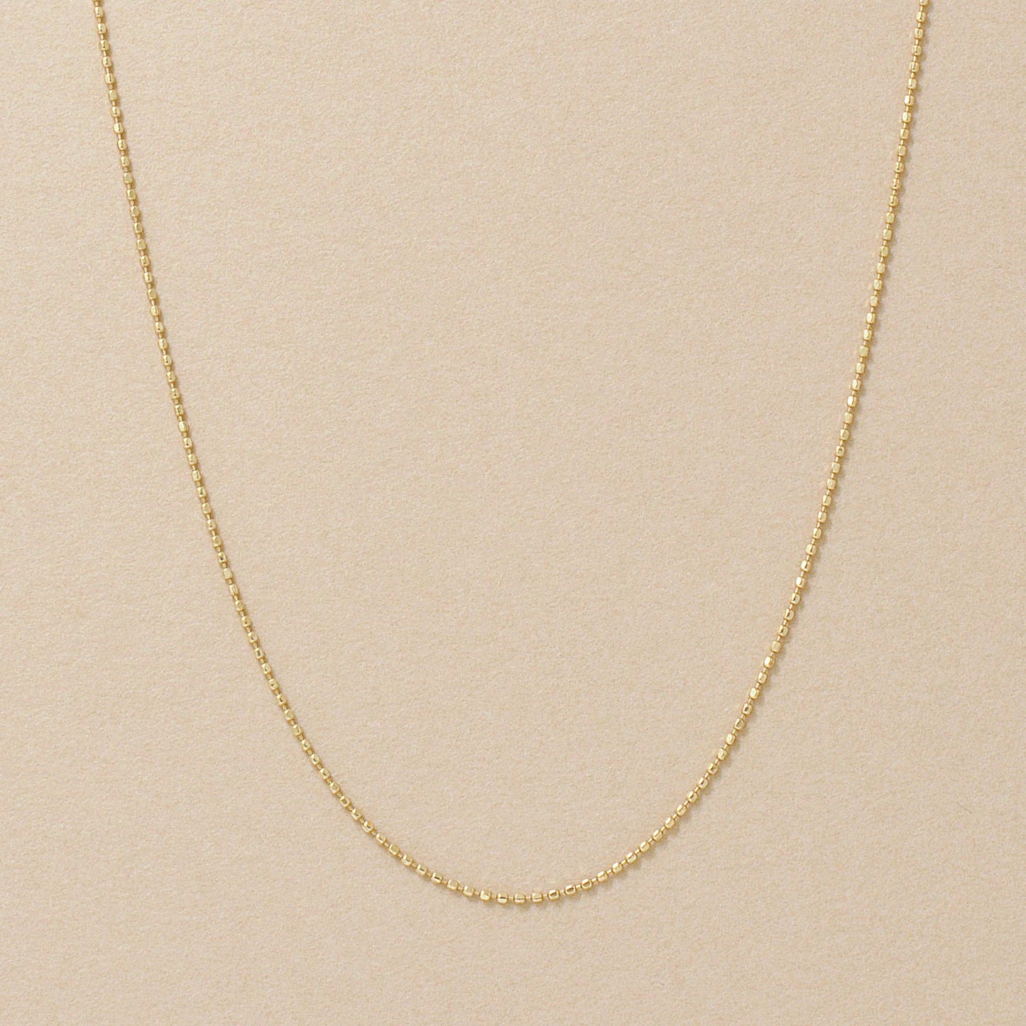 10K Cut Ball Chain Necklace 50cm (Yellow Gold) - Product Image