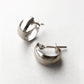 14K/10K White Gold Chunky Mini Hoop Earrings - Product Image