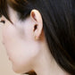 18K/10K Yellow Gold Chunky Mini Hoop Earrings - Model Image