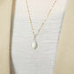 10K Moonstone Necklace Charm (White Gold) - Model Image