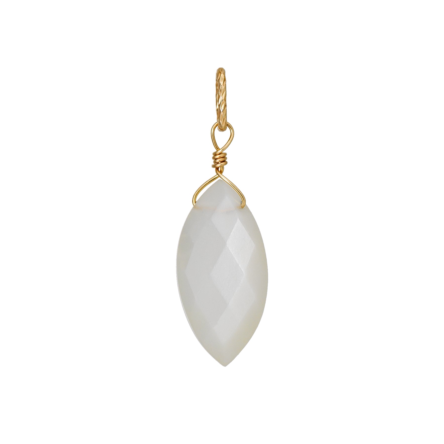 10K Moonstone Necklace Charm (Yellow Gold) - Product Image
