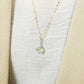 10K Green Quartz Necklace Charm (White Gold) - Model Image