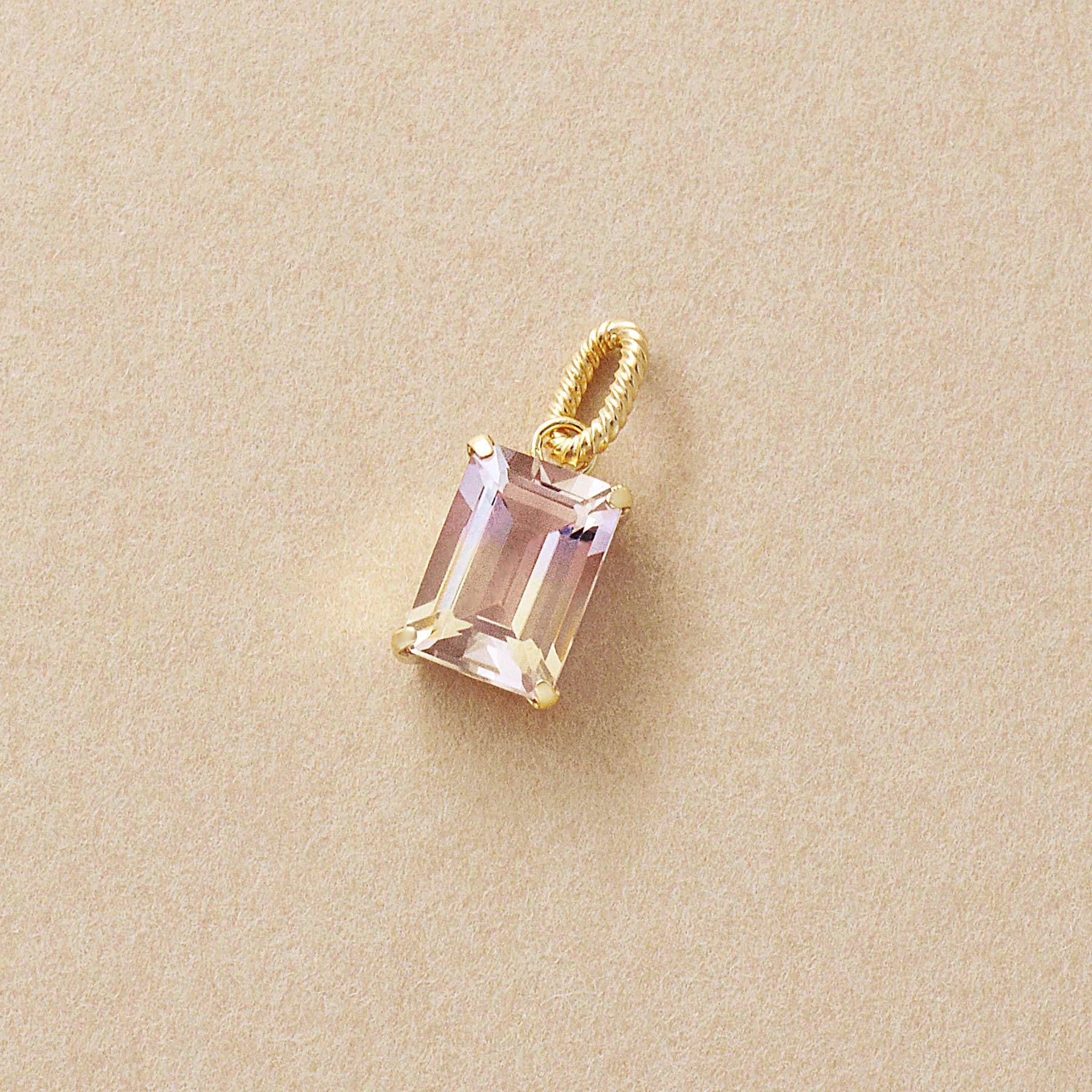 10K Ametrine Octagon Necklace Charm (Yellow Gold) - Product Image
