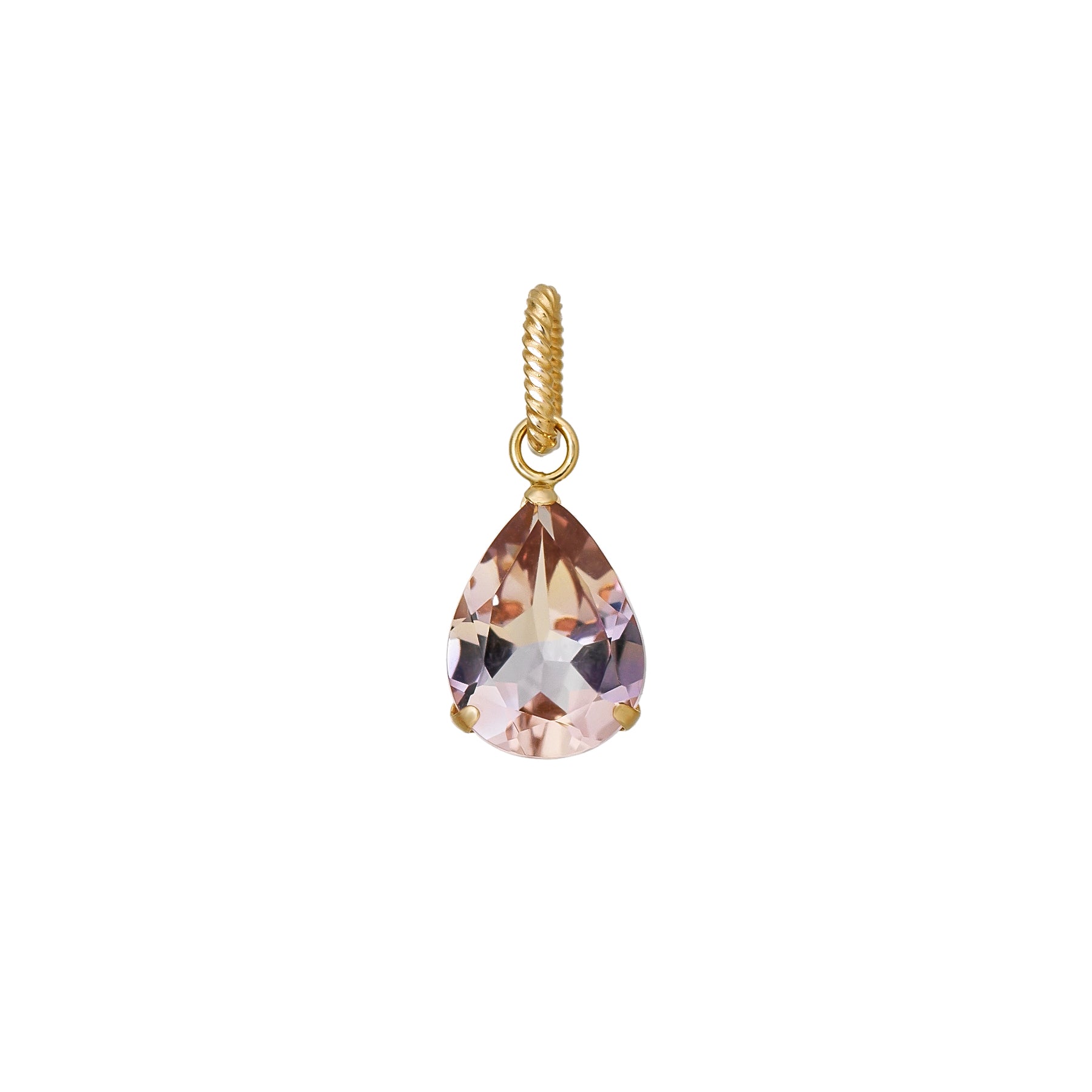 10K Ametrine Drop Necklace Charm (Yellow Gold) - Product Image