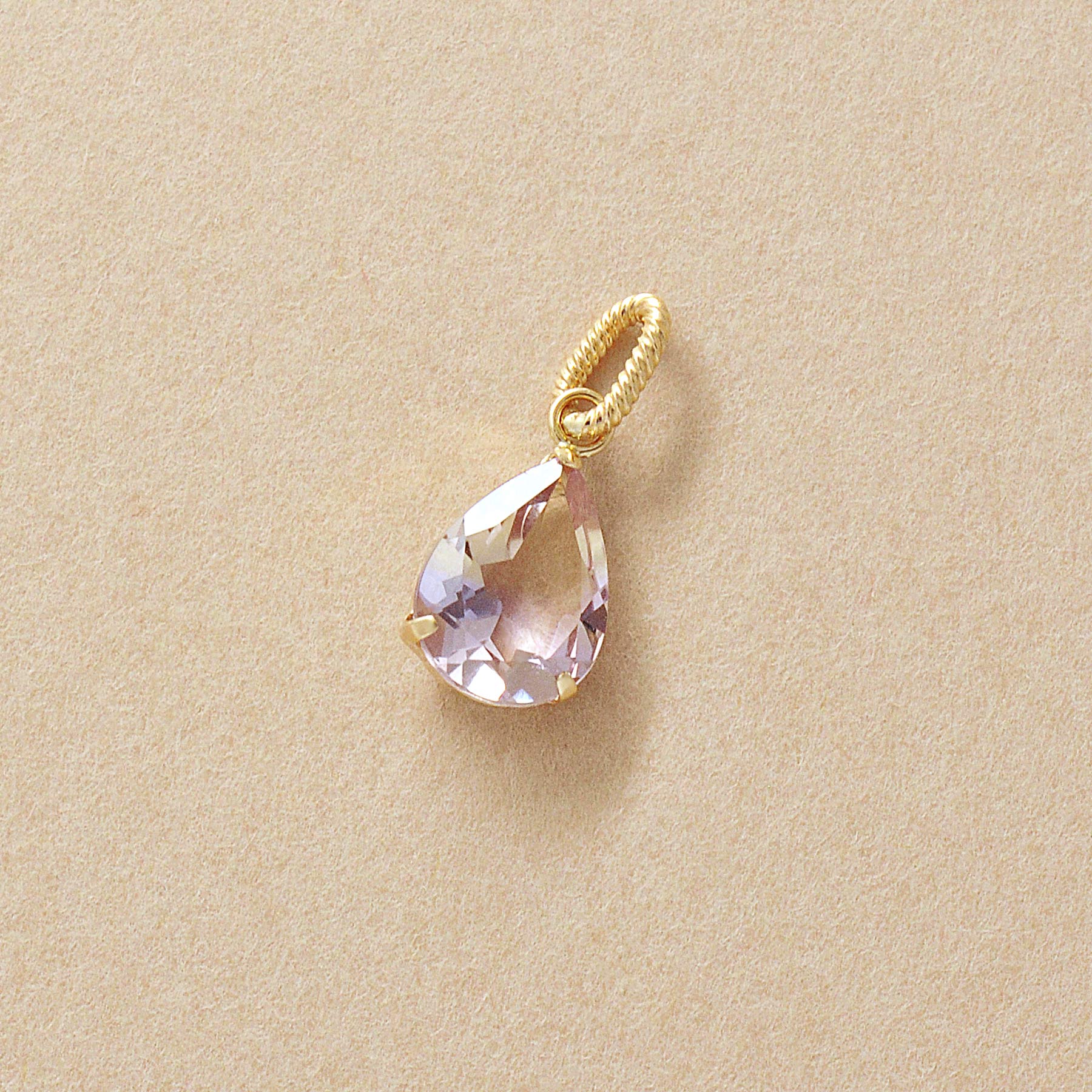 10K Ametrine Drop Necklace Charm (Yellow Gold) - Product Image