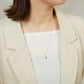 10K Ametrine Drop Necklace Charm (Yellow Gold) - Model Image