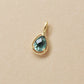 10K Green Quartz Drop Necklace Charm (Yellow Gold) - Product Image