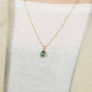 10K Green Quartz Drop Necklace Charm (Yellow Gold) - Model Image