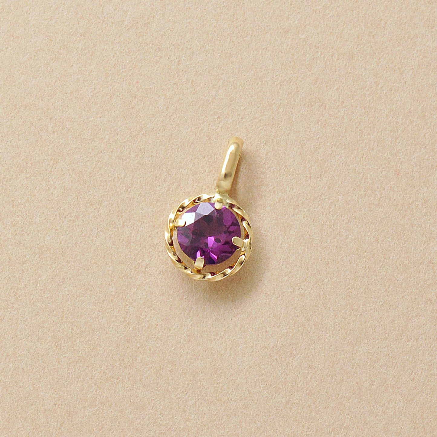 10K Rhodolite Garnet Necklace Charm (Yellow Gold) - Product Image