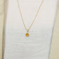 10K Citrine Necklace Charm (Yellow Gold) - Model Image