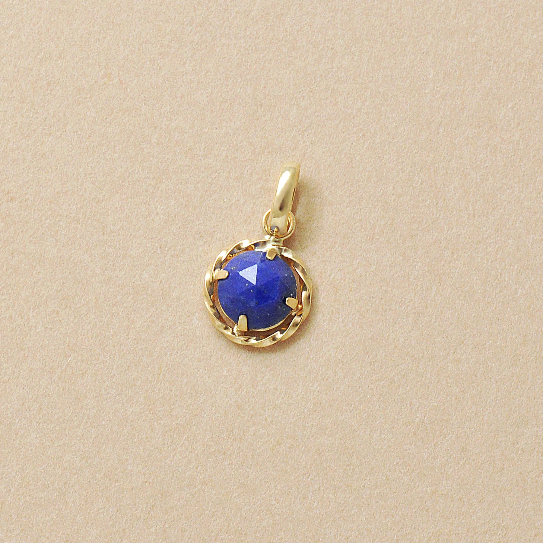 10K Lapis Lazuli Necklace Charm (Yellow Gold) - Product Image