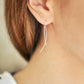 14K / 10K White Gold Fine Line Threader Earrings - Model Image
