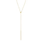 10K Yellow Gold Y-Shaped Chain Bar Long Necklace - Product Image