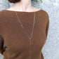 10K Yellow Gold Y-Shaped Chain Bar Long Necklace - Model Image