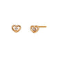 18K/10K Diamond Petit Heart Earrings (Rose Gold) - Product Image