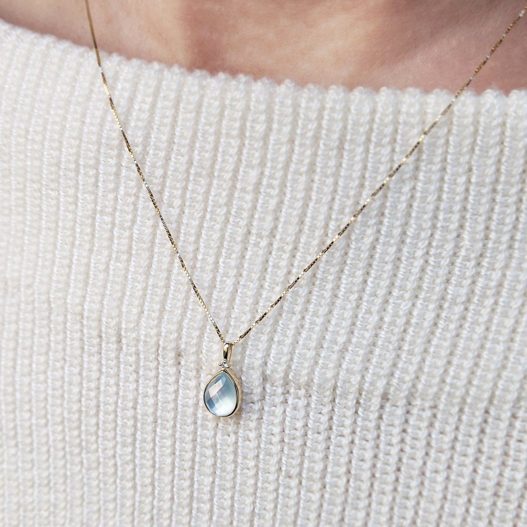 10K Yellow Gold Drop Candy Necklace - Model Image