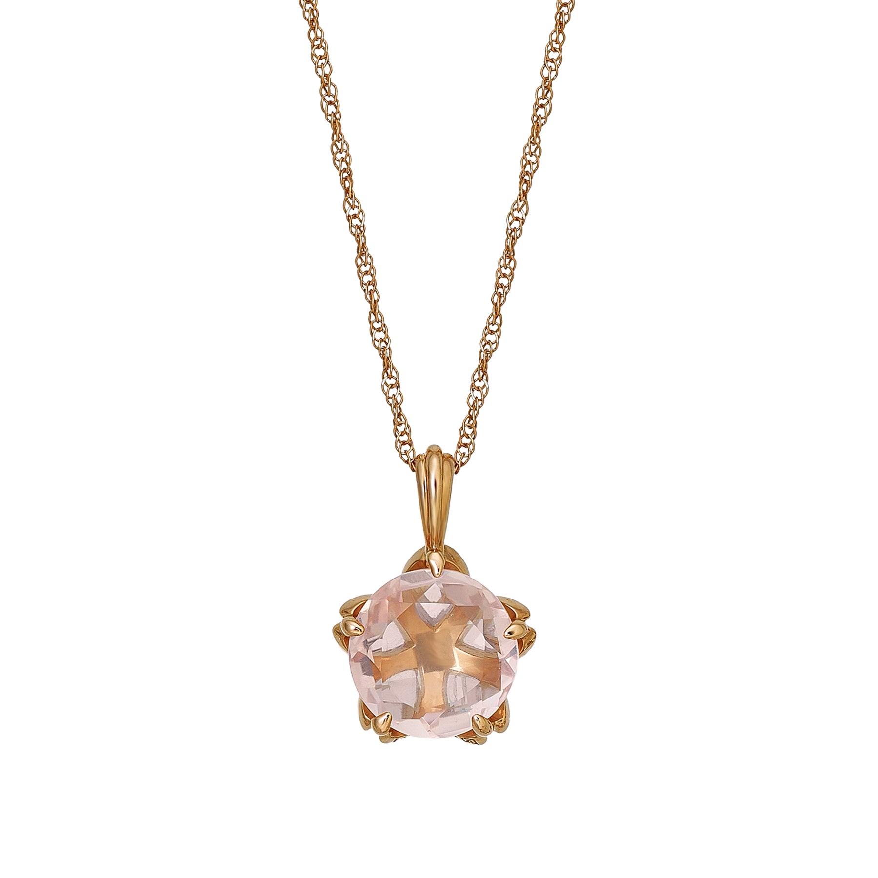 [Birth Flower Jewelry] April - Cherry Blossoms Reversible Necklace (10K Rose Gold) - Product Image