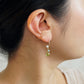 [Palette] 18K/10K Freshwater Pearl Arch Base Earrings (Yellow Gold) - Model Image