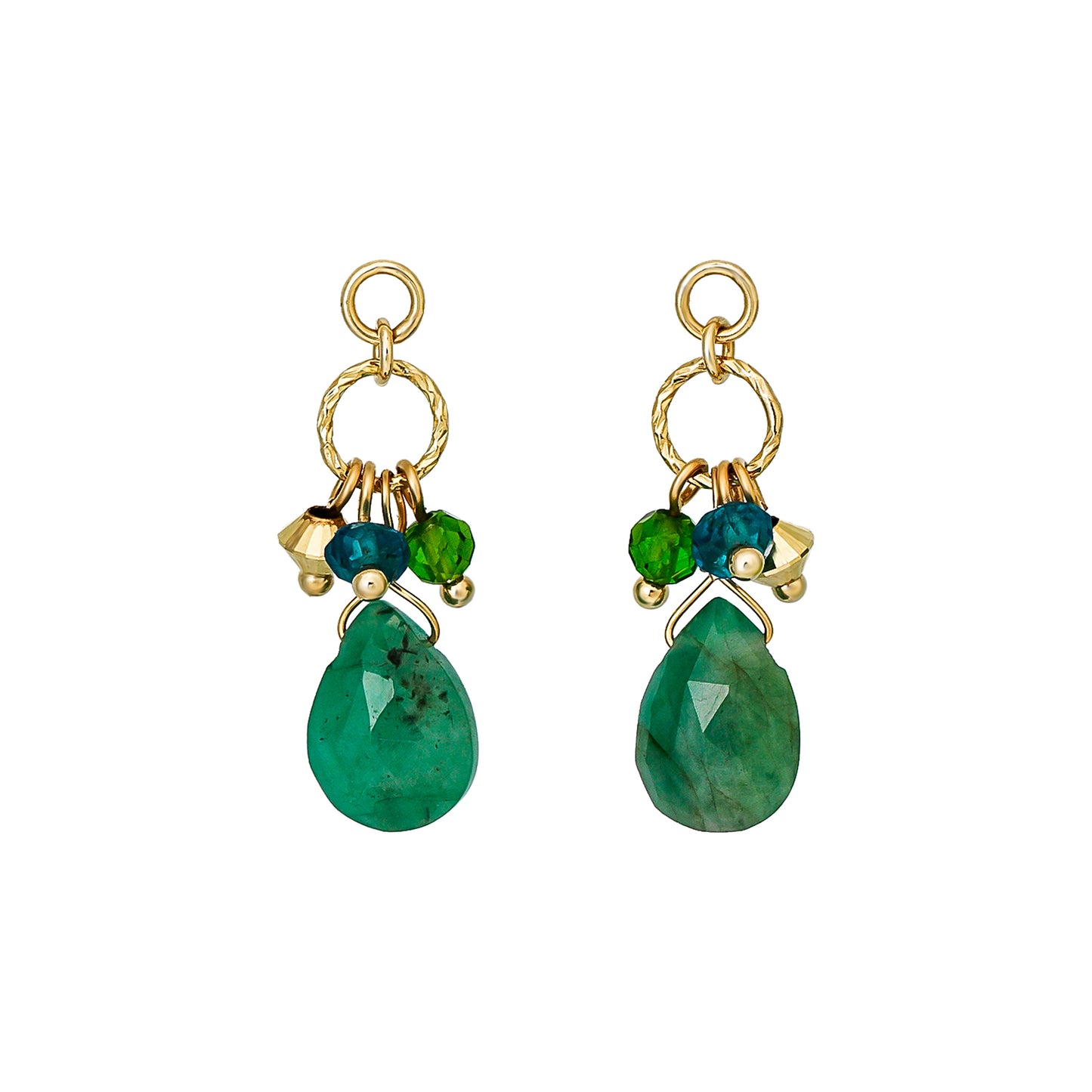 [Palette] 10K 2Way Emerald Charm (Yellow Gold) - Product Image