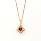 Garnet Square Necklace (10K Rose Gold) - Product Image