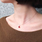 Garnet Square Necklace (10K Rose Gold) - Model Image