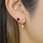 18K/10K Onyx Double Piercing Chain Earrings (Yellow Gold) - Model Image