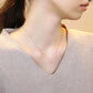 Rose Quartz Heart Necklace (10K Rose Gold) - Model Image