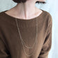 10K Yellow Gold Honey Cut Ball 3Way Long Necklace - Model Image