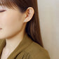 [Second Earrings] 18K Yellow Gold Cubic Zirconia Earrings - Model Image