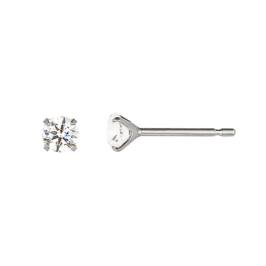 [Second Earrings] Platinum Cubic Zirconia Earrings - Product Image