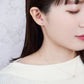 [Second Earrings] 18K Yellow Gold Lavender Cubic Zirconia Earrings - Model Image